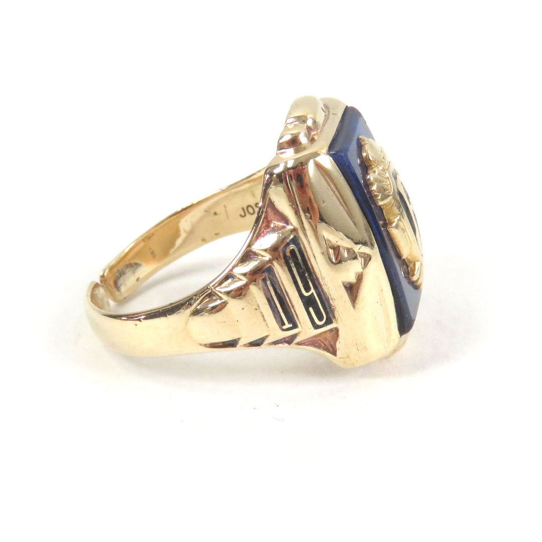 Great JOSTENS Ring 1951 FHS Accessories College Gold blue 10K mens