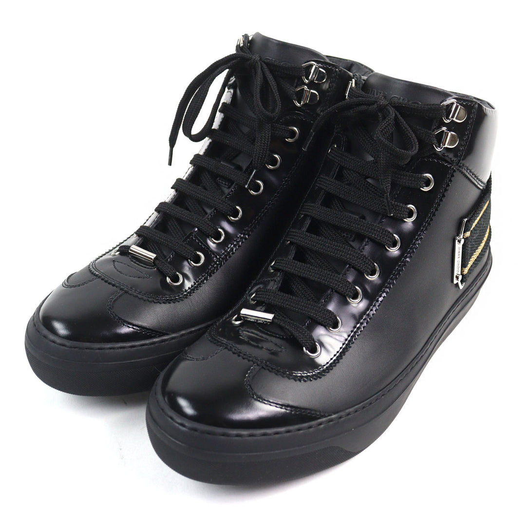 Excellent JIMMY CHOO Mid-length sneakers Argyle Strap Trainer logo and strap