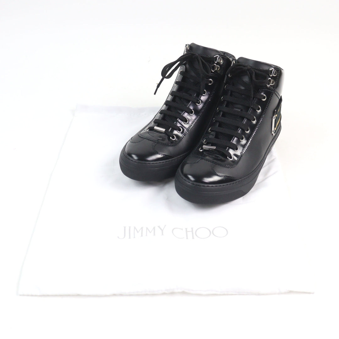 Excellent JIMMY CHOO Mid-length sneakers Argyle Strap Trainer logo and strap