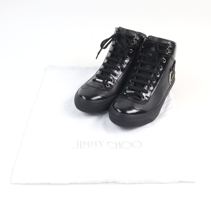 Excellent JIMMY CHOO Mid-length sneakers Argyle Strap Trainer logo and strap
