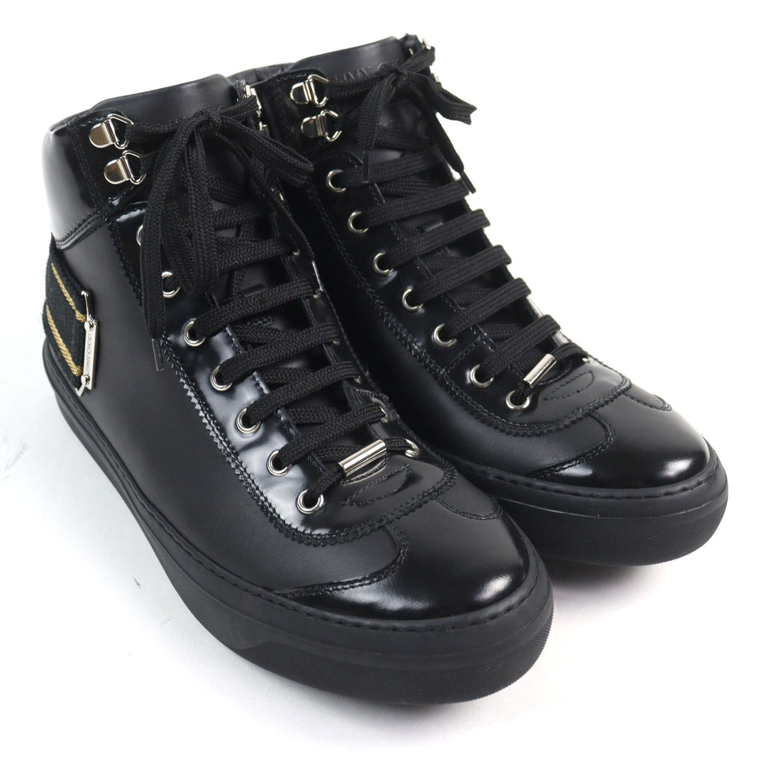 Excellent JIMMY CHOO Mid-length sneakers Argyle Strap Trainer logo and strap