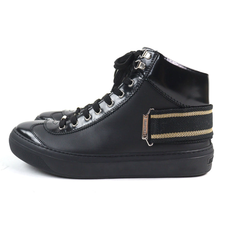 Excellent JIMMY CHOO Mid-length sneakers Argyle Strap Trainer logo and strap