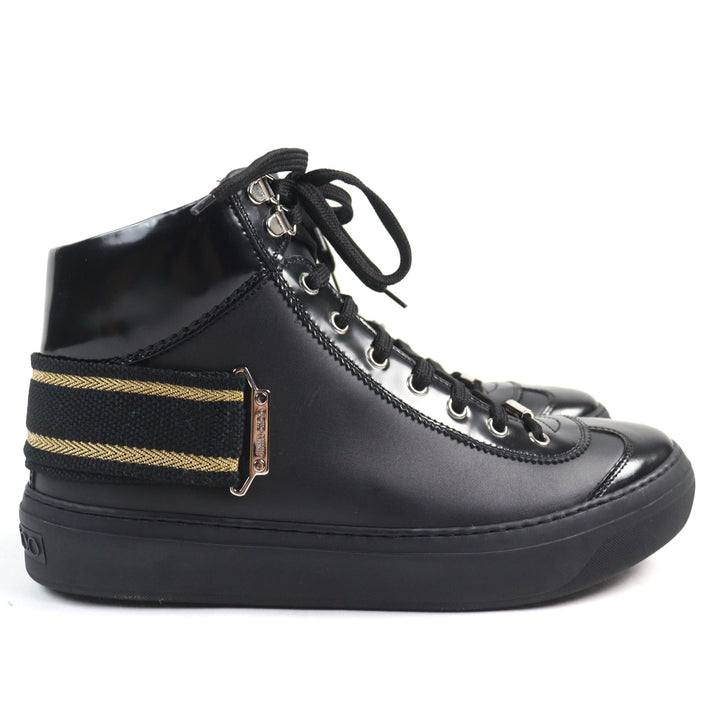 Excellent JIMMY CHOO Mid-length sneakers Argyle Strap Trainer logo and strap