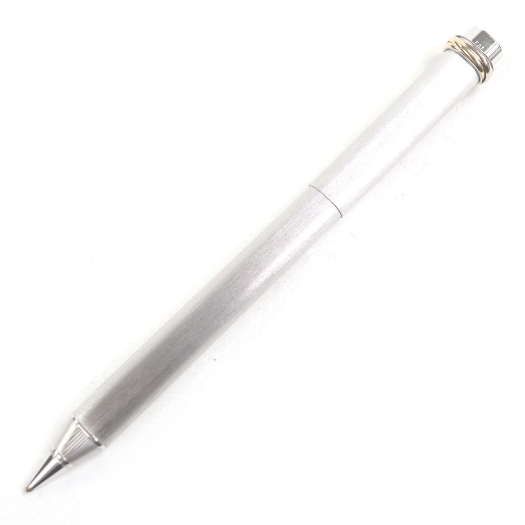 Excellent Cartier Ballpoint pen Trinity Hairline Cap Type Silver gold mens