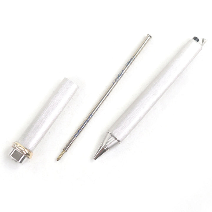 Excellent Cartier Ballpoint pen Trinity Hairline Cap Type Silver gold mens