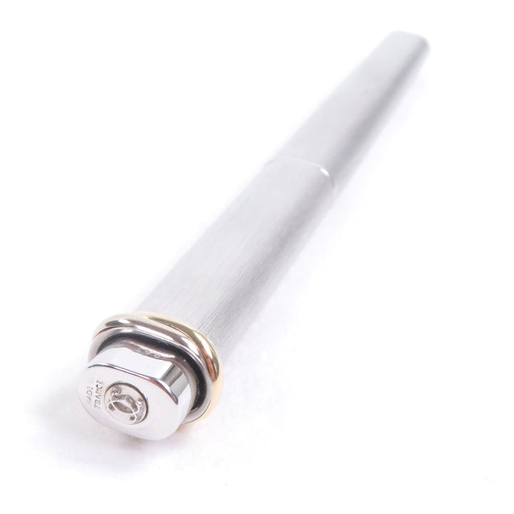 Excellent Cartier Ballpoint pen Trinity Hairline Cap Type Silver gold mens