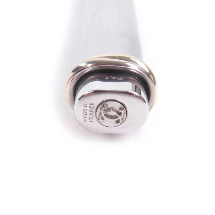 Excellent Cartier Ballpoint pen Trinity Hairline Cap Type Silver gold mens