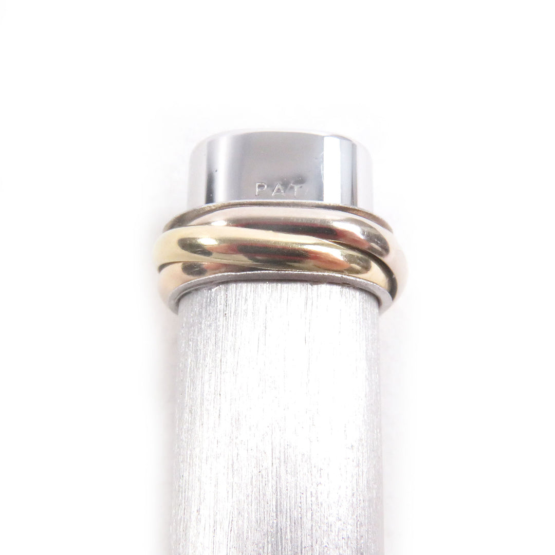 Excellent Cartier Ballpoint pen Trinity Hairline Cap Type Silver gold mens