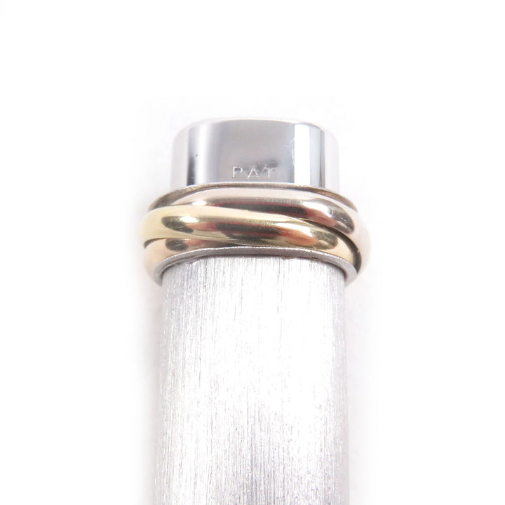 Excellent Cartier Ballpoint pen Trinity Hairline Cap Type Silver gold mens