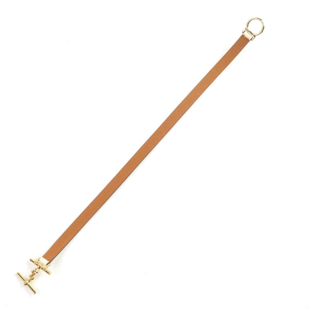Pristine HERMES bracelet Croisier Double Tour leather Vaux Swift Leather Women
