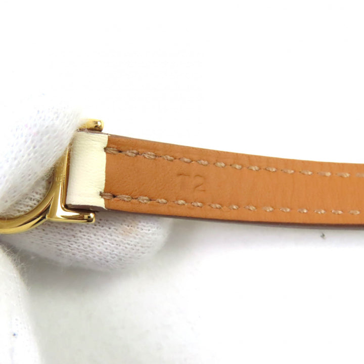 Pristine HERMES bracelet Croisier Double Tour leather Vaux Swift Leather Women