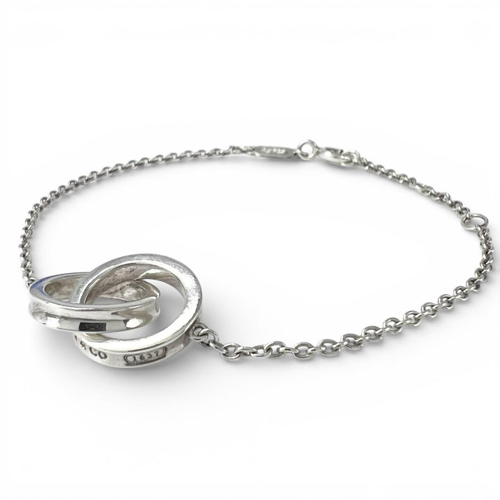 Great TIFFANY&Co. bracelet 1837 Interlocking Circle Silver AG925 Women