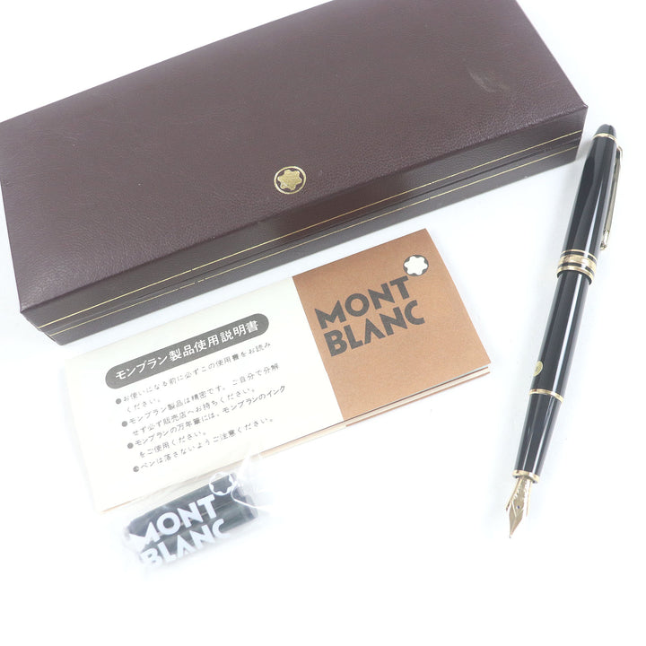 Excellent MONTBLANC fountain pen Meisterstck Classic Cap type Black gold 14K mens