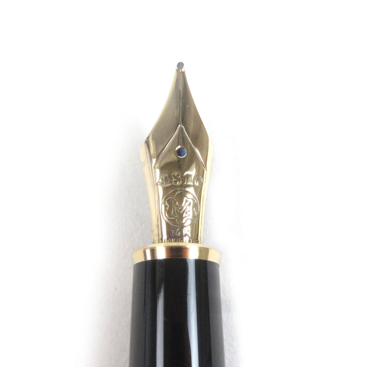 Excellent MONTBLANC fountain pen Meisterstck Classic Cap type Black gold 14K mens