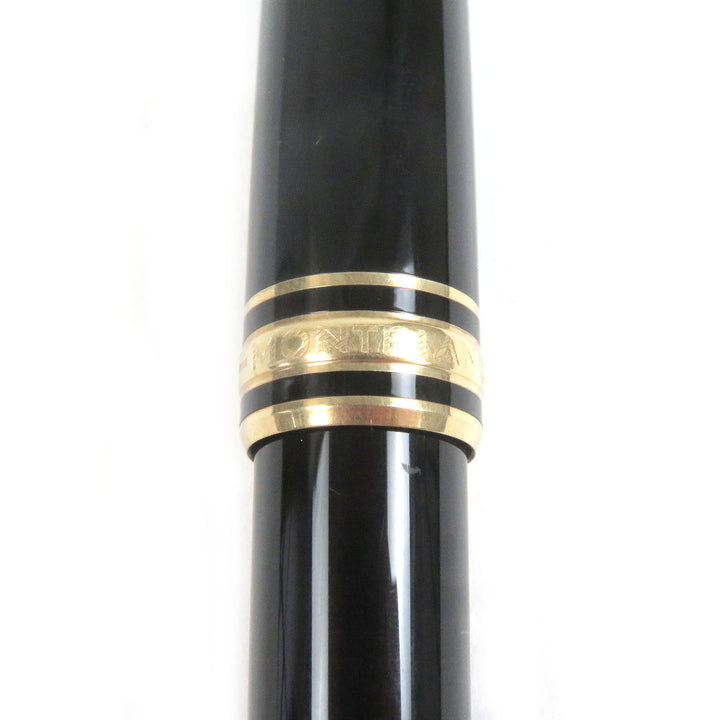 Excellent MONTBLANC fountain pen Meisterstck Classic Cap type Black gold 14K mens