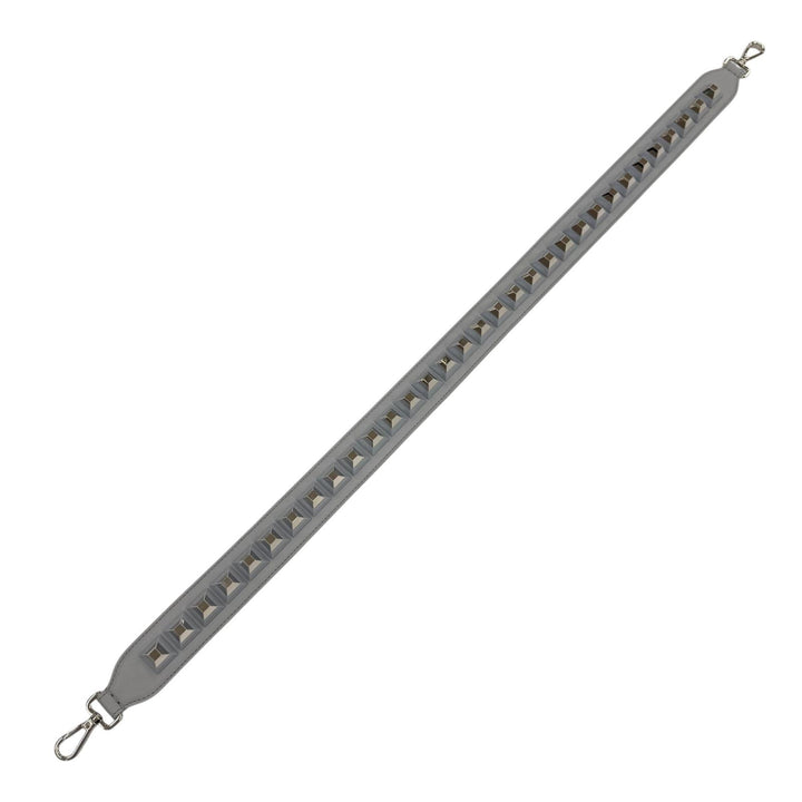 Great FENDI Strap You Shoulder Strap logo gray leather Women 8AV077