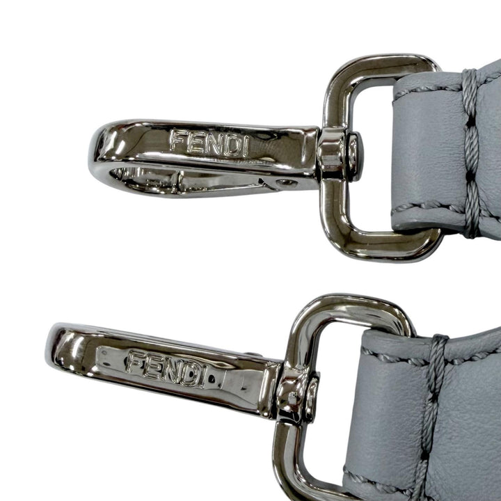 Great FENDI Strap You Shoulder Strap logo gray leather Women 8AV077