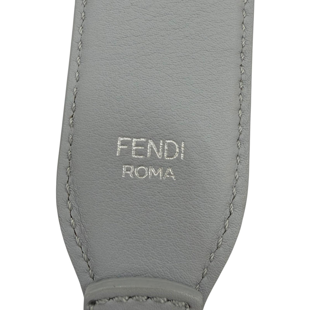 Great FENDI Strap You Shoulder Strap logo gray leather Women 8AV077