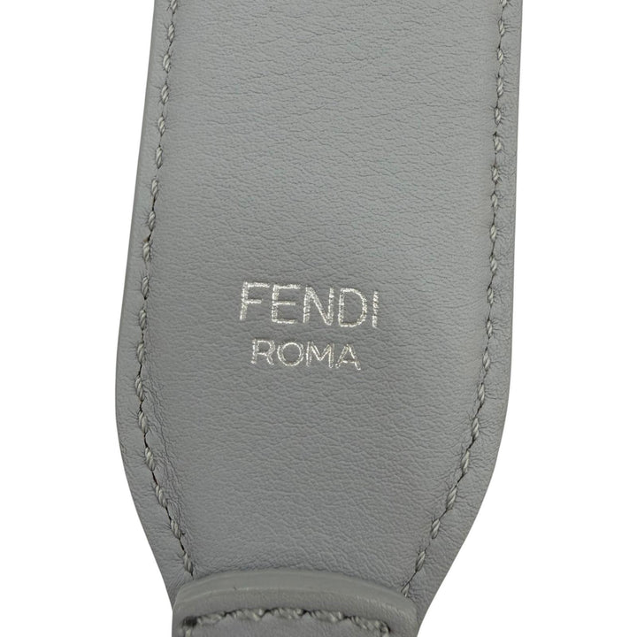 Great FENDI Strap You Shoulder Strap logo gray leather Women 8AV077