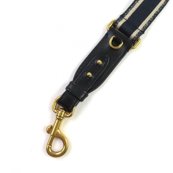 Very Good Christian Dior Shoulder strap Embroidery Logo Design Navy canvas Women