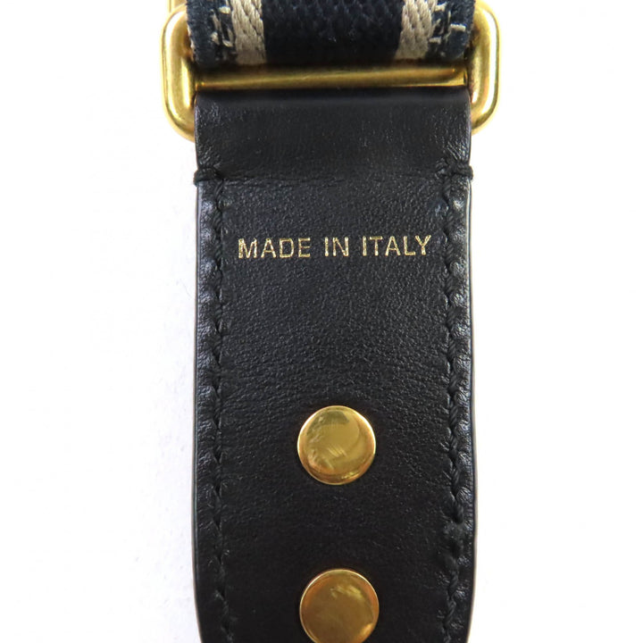 Very Good Christian Dior Shoulder strap Embroidery Logo Design Navy canvas Women S8553CBTE