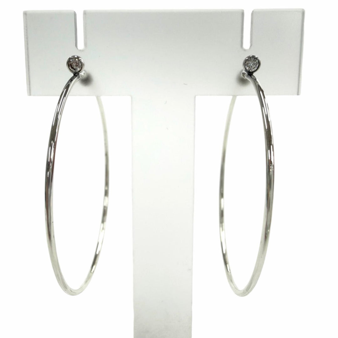 Great TIFFANY&Co. Pierce Diamond hoop Silver 925 Women