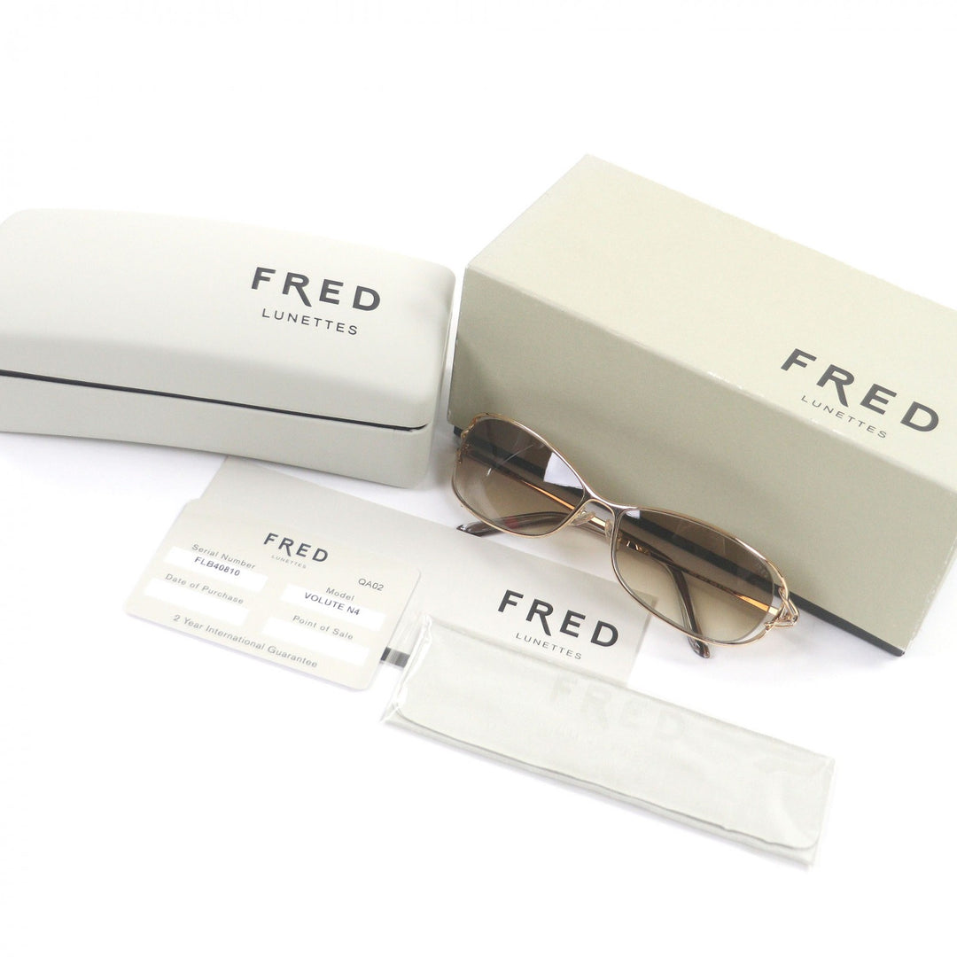 Excellent FRED sunglasses VOLUTE oval frame gold mens