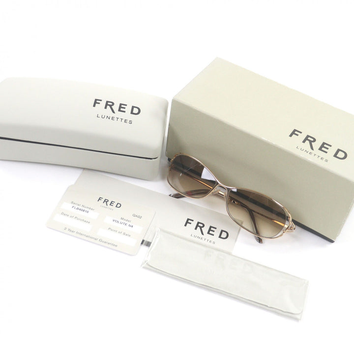 Excellent FRED sunglasses VOLUTE oval frame gold mens