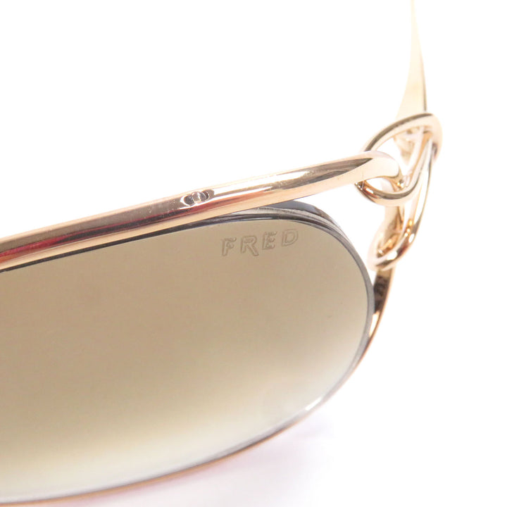 Excellent FRED sunglasses VOLUTE oval frame gold mens