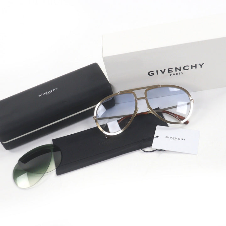 Excellent GIVENCHY sunglasses Two Bridges Teardrop gold GV7113