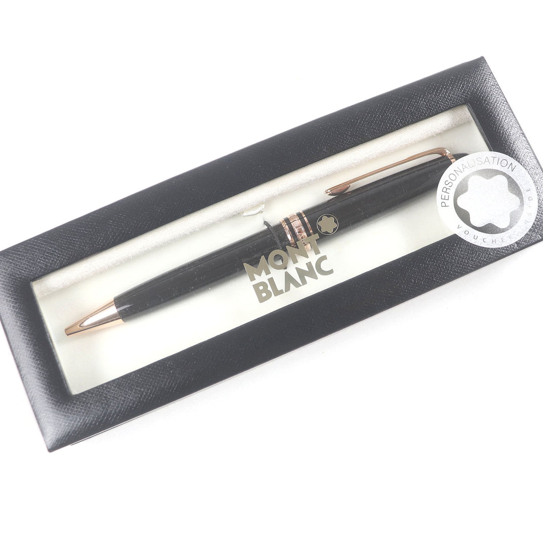 Excellent MONTBLANC Ballpoint pen Meister Stick Classic Black Rose Gold mens
