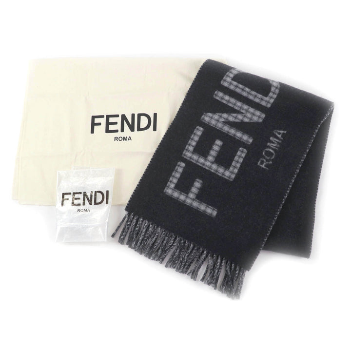 Excellent FENDI Scarf Charcoal gray wool Women FXT334