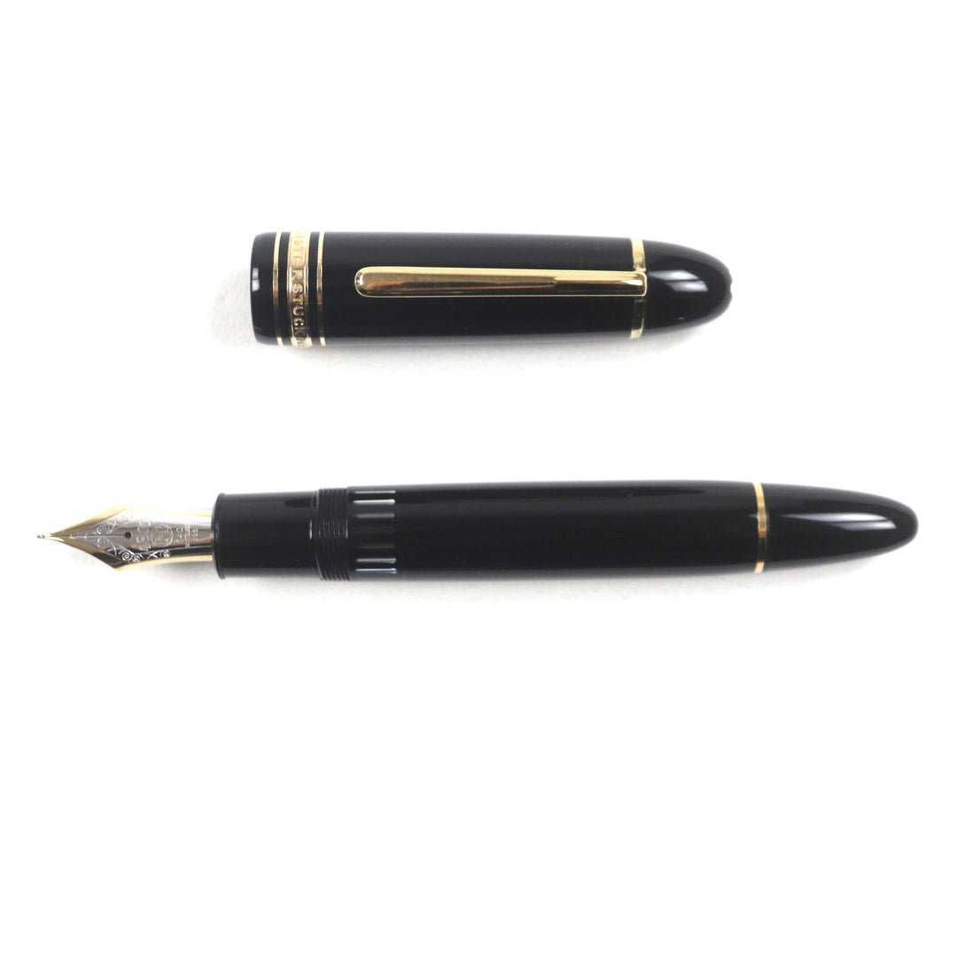 Great MONTBLANC fountain pen Meisterstck 149 white star Black gold 14K mens