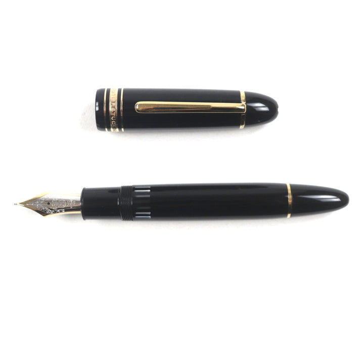 Great MONTBLANC fountain pen Meisterstck 149 white star Black gold 14K mens