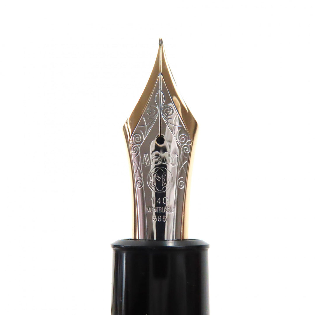 Great MONTBLANC fountain pen Meisterstck 149 white star Black gold 14K mens