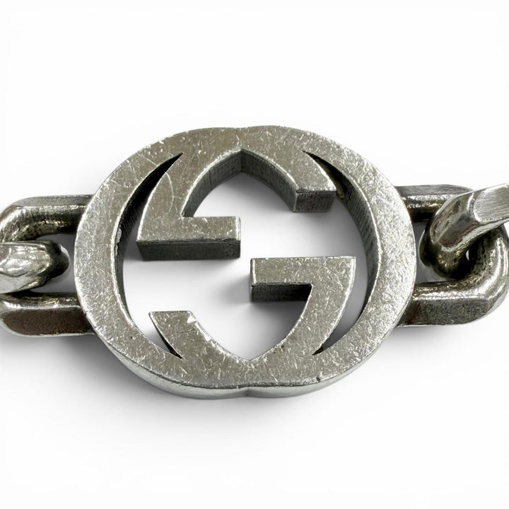 Very Good GUCCI Necklace Interlocking G Silver AG925 mens 620796
