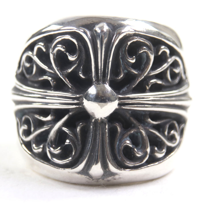 Great CHROME HEARTS Ring Classic oval cross Silver 925 mens