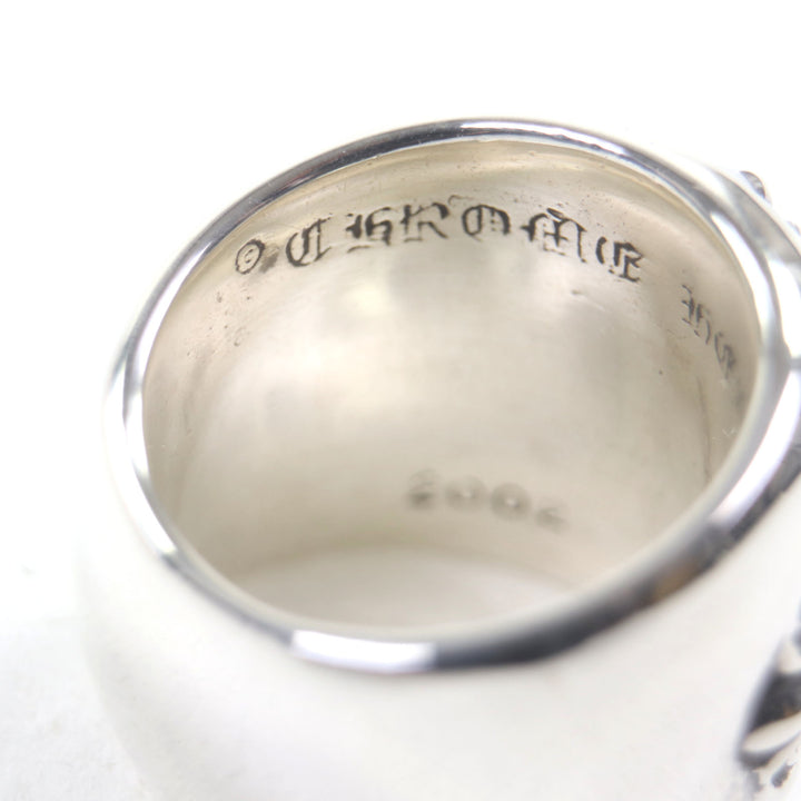 Great CHROME HEARTS Ring Classic oval cross Silver 925 mens
