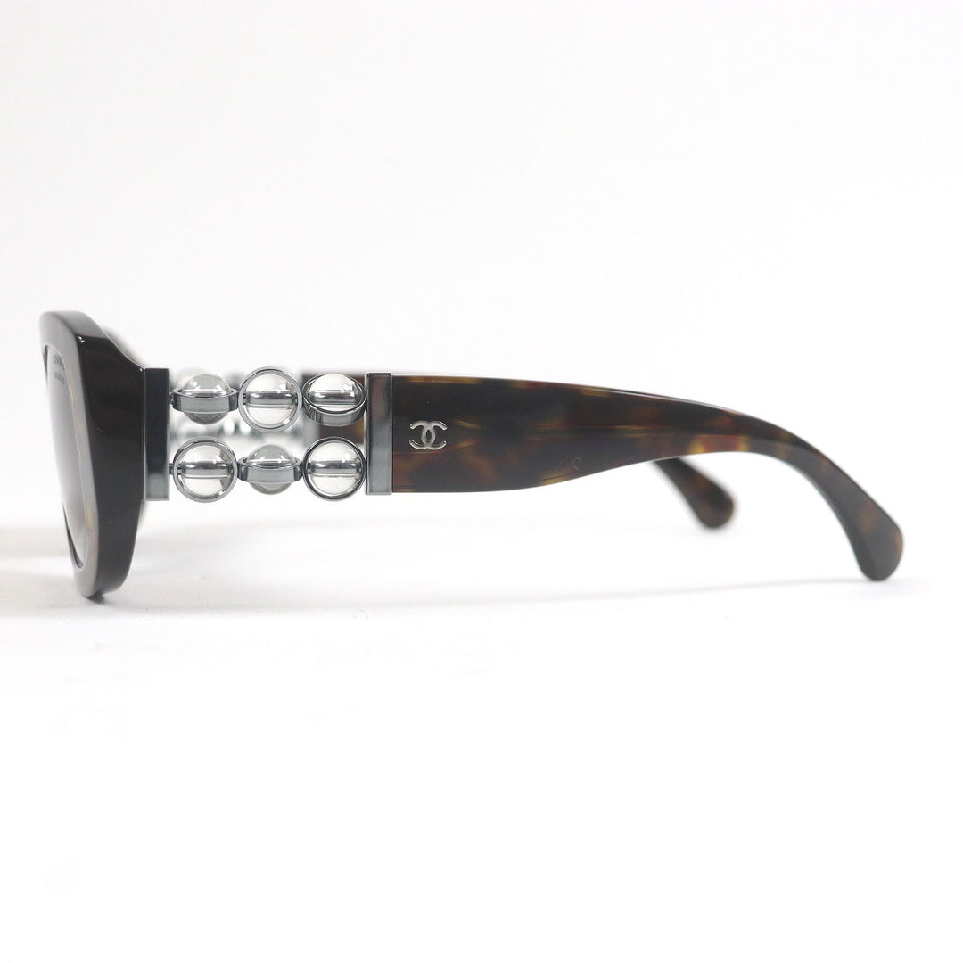Excellent CHANEL sunglasses Rectangle Shape COCO Mark Eyewear Brown