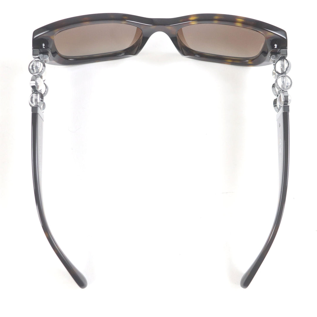 Excellent CHANEL sunglasses Rectangle Shape COCO Mark Eyewear Brown