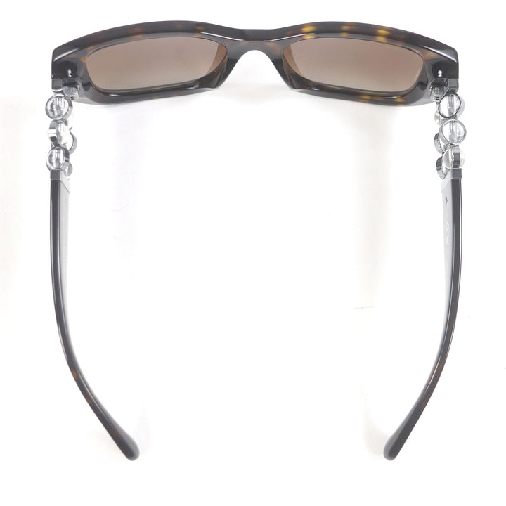 Excellent CHANEL sunglasses Rectangle Shape COCO Mark Eyewear Brown