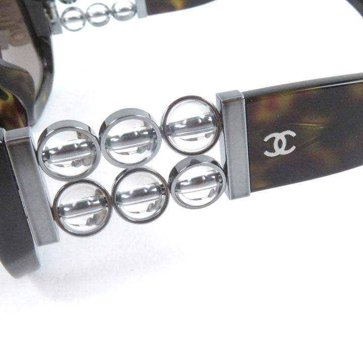 Excellent CHANEL sunglasses Rectangle Shape COCO Mark Eyewear Brown