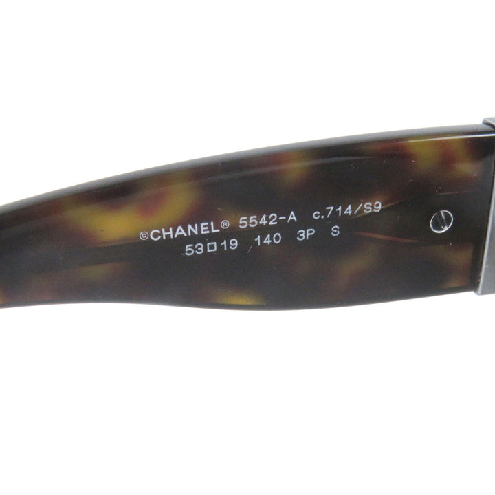 Excellent CHANEL sunglasses Rectangle Shape COCO Mark Eyewear Brown