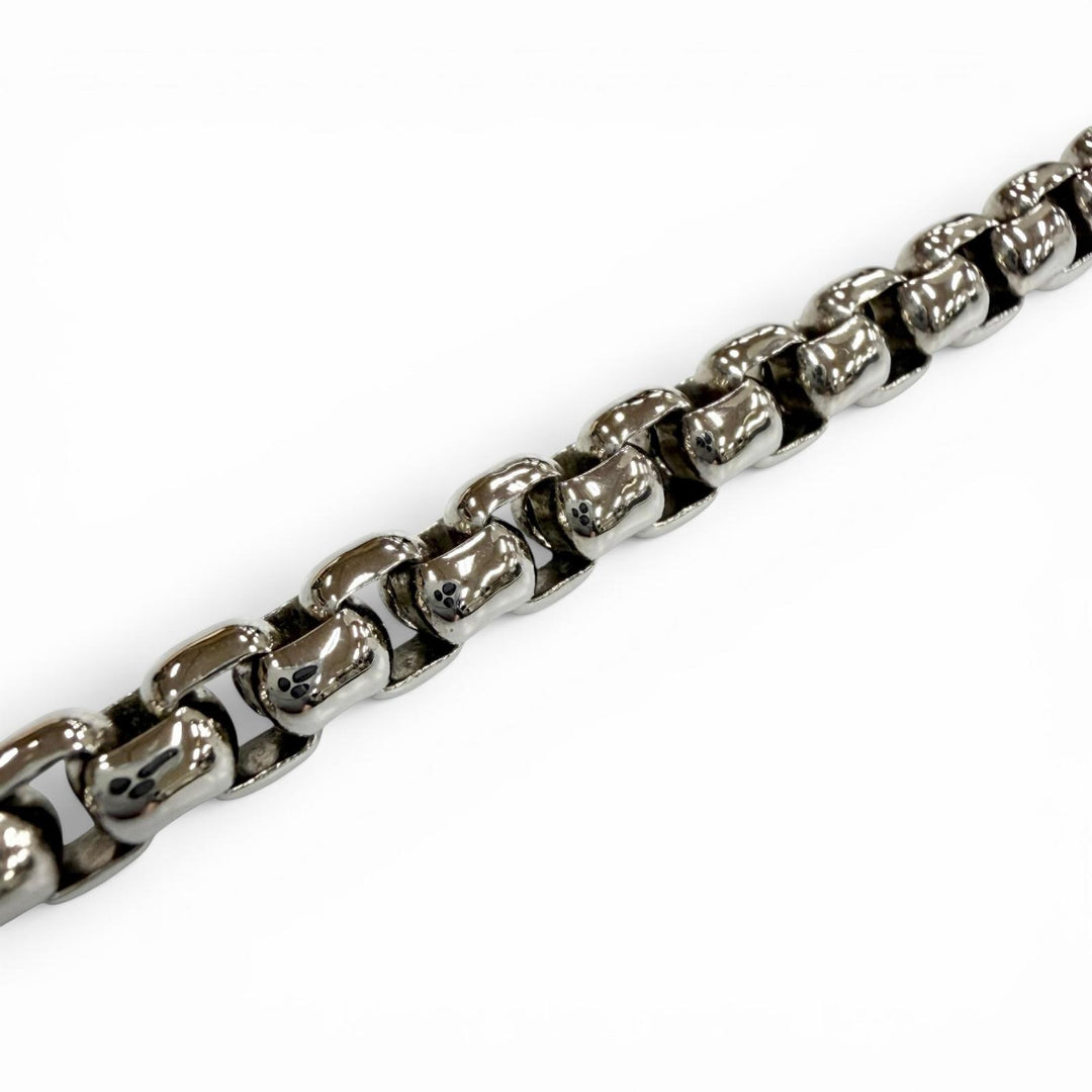 Excellent LOUIS VUITTON bracelet Chain Monogram Eclipse Silver mens M63107