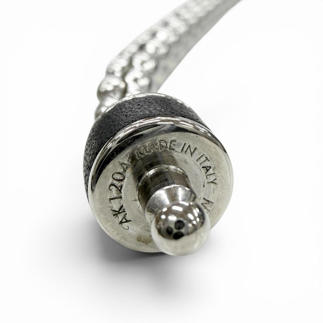 Excellent LOUIS VUITTON bracelet Chain Monogram Eclipse Silver mens M63107