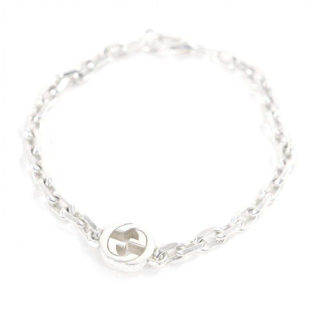 Very Good GUCCI bracelet Interlocking G Accessory Chain Silver SV925 mens 796351