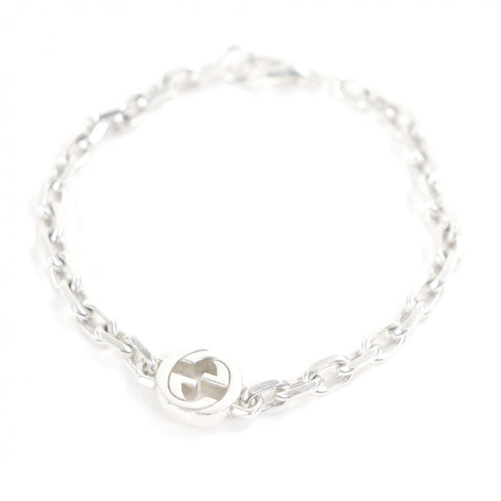 Very Good GUCCI bracelet Interlocking G Accessory Chain Silver SV925 mens 796351