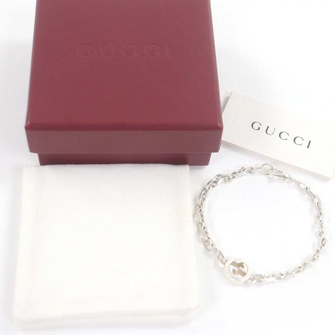 Very Good GUCCI bracelet Interlocking G Accessory Chain Silver SV925 mens 796351