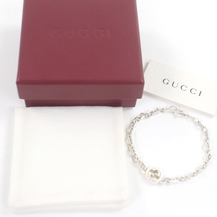 Very Good GUCCI bracelet Interlocking G Accessory Chain Silver SV925 mens 796351