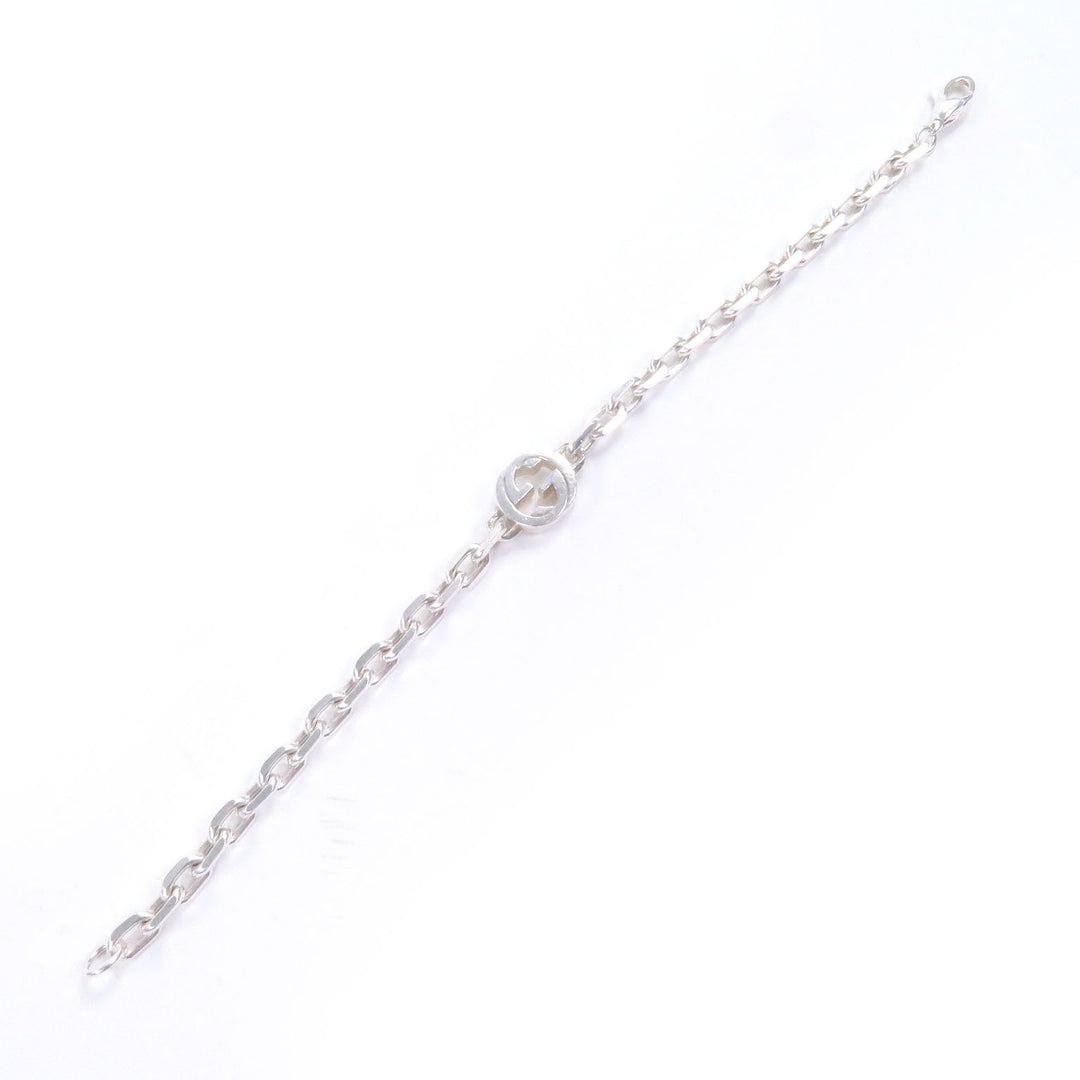 Very Good GUCCI bracelet Interlocking G Accessory Chain Silver SV925 mens 796351